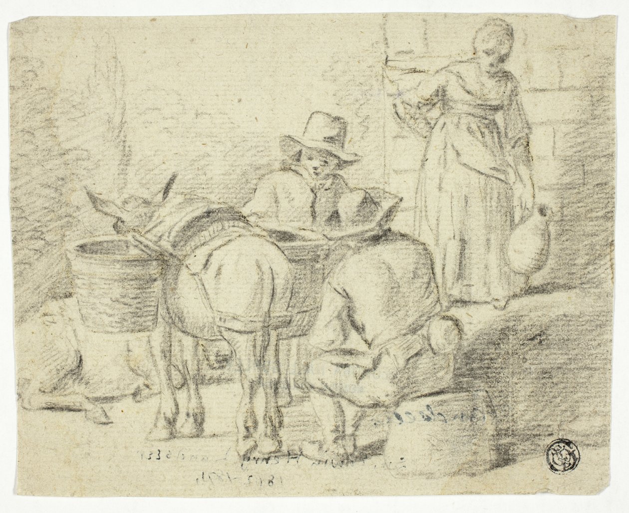 Uomini e asini, donna con brocca da Edwin Henry Landseer