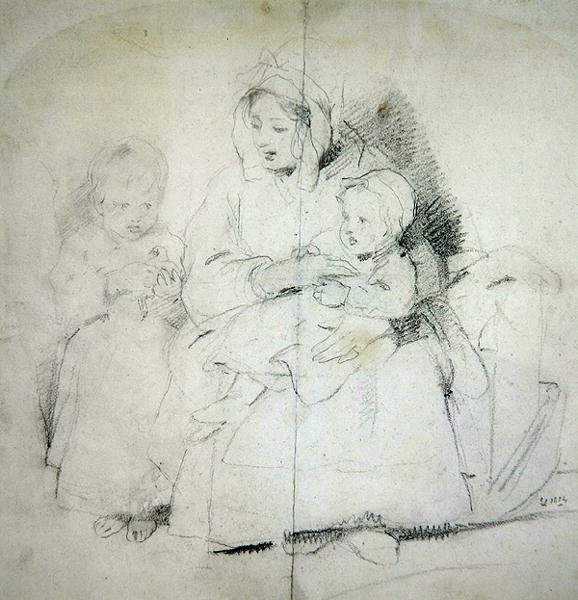 Una madre con due bambini da Edwin Landseer