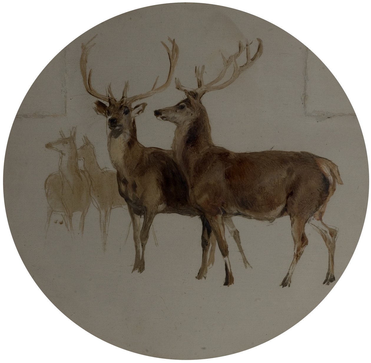 Cervi in un Paesaggio (Studi di Cervi) da Edwin Landseer