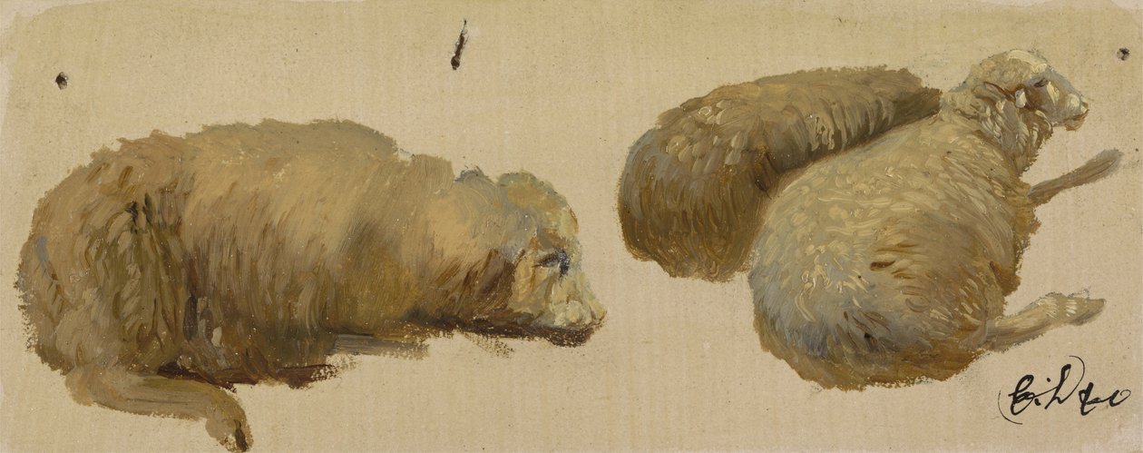 Tre pecore a riposo da Edwin Landseer