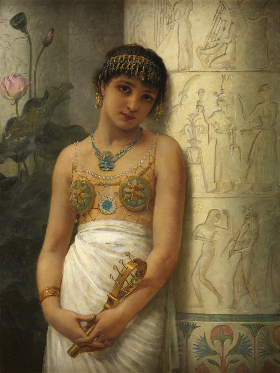 Una ragazza egiziana con un sistrum da Edwin Longsden Long