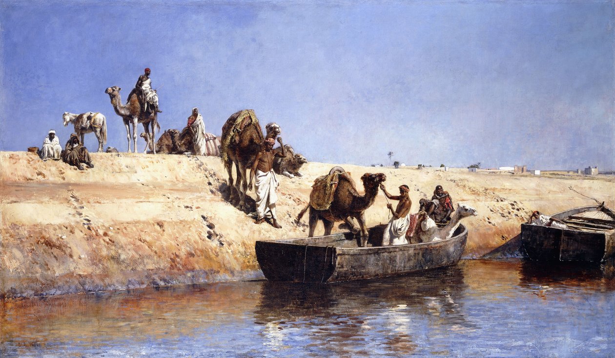 Imbarco di Cammelli sulla Spiaggia a Sale, Marocco da Edwin Lord Weeks