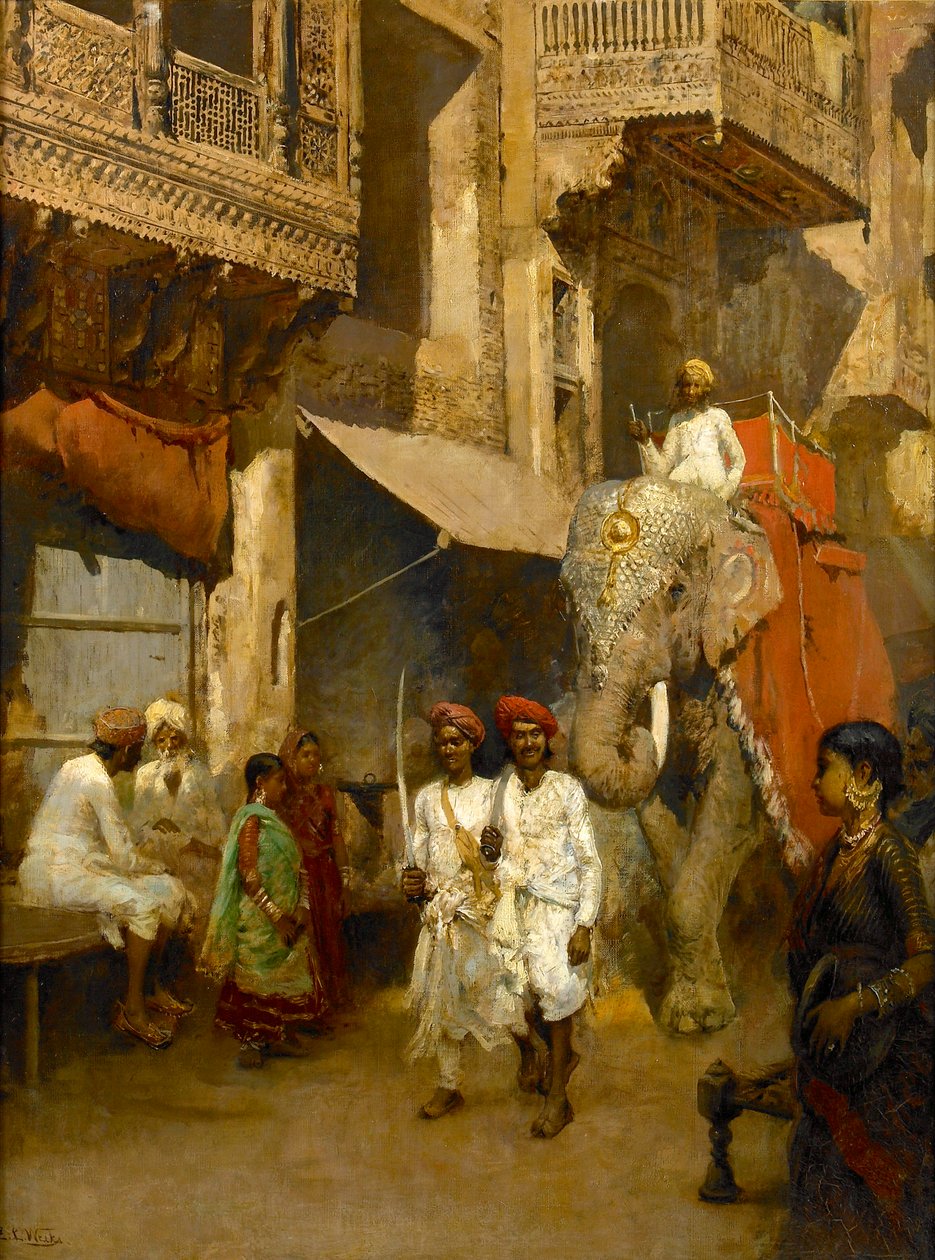 Passeggiata in una strada indiana da Edwin Lord Weeks