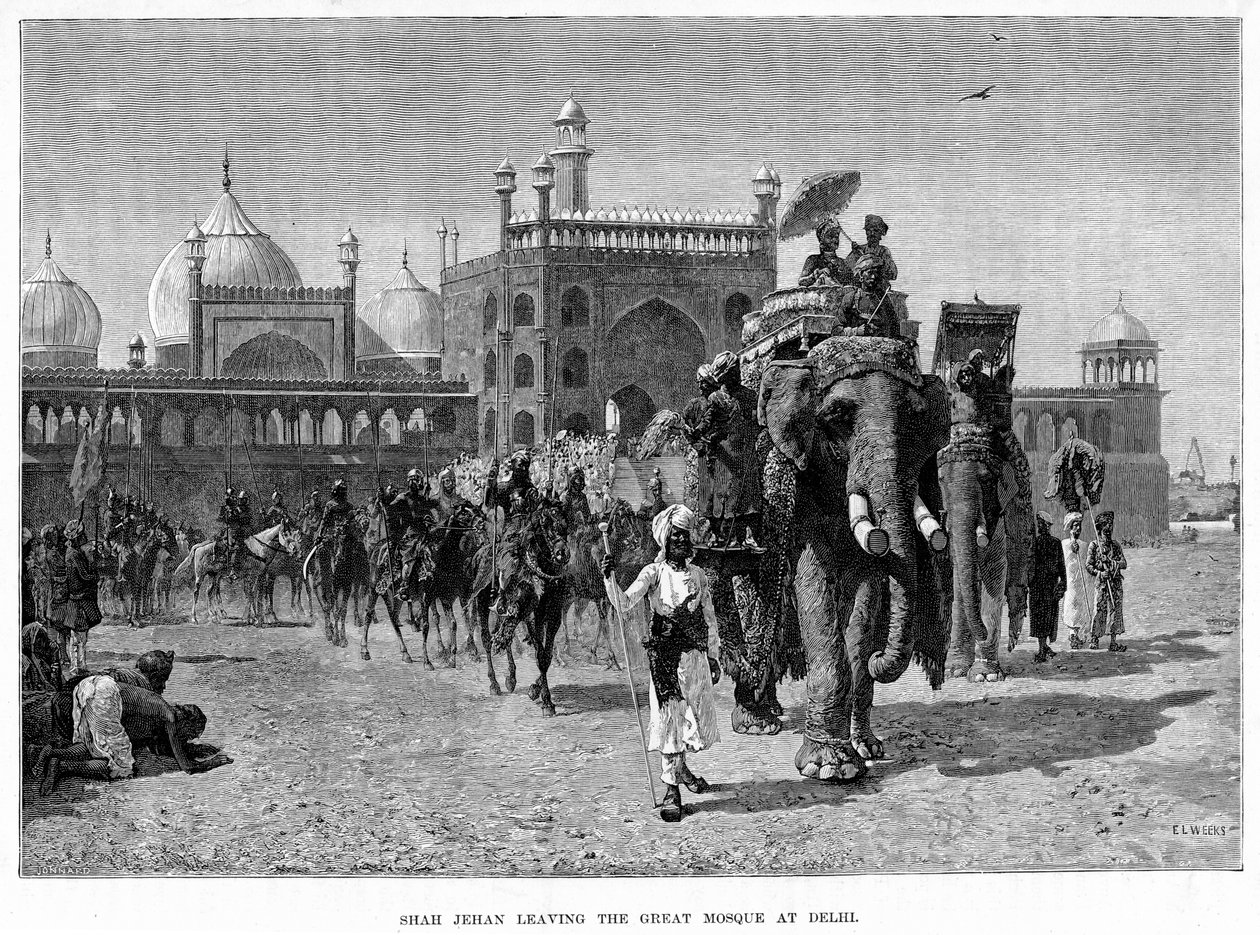 Shah Jehan lascia la Grande Moschea di Delhi da Edwin Lord Weeks