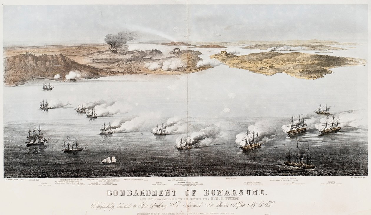 Bombardamento di Bomarsund, 1854 da Edwin Thomas Dolby