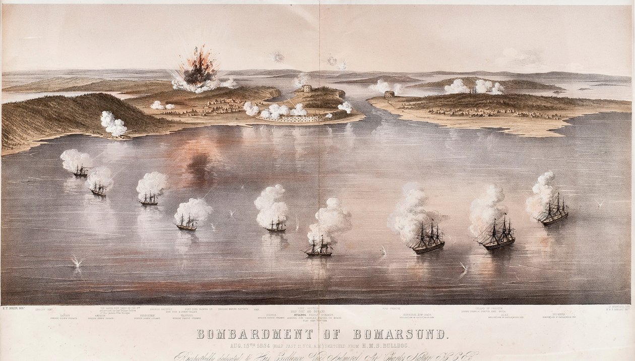 Bombardamento di Bomarsund, 1854 da Edwin Thomas Dolby