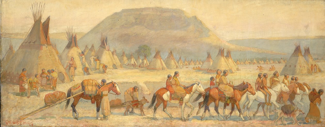 Scena di un campo Blackfoot da Edwin Willard Deming