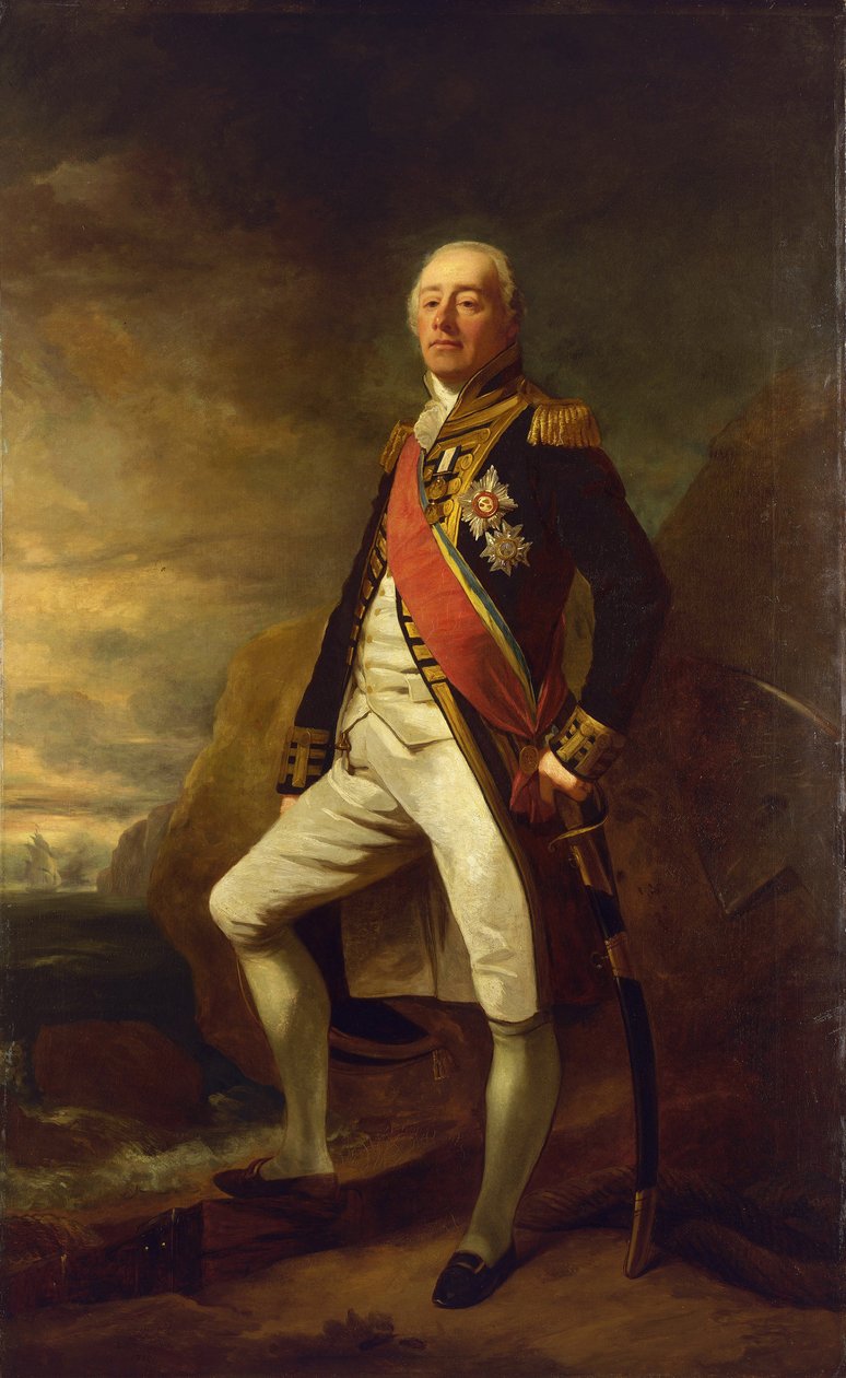 Ritratto del Vice Ammiraglio James Saumarez, primo Barone di Saumarez, noto per la sua vittoria alla Battaglia di Algeciras nel 1801 da Edwin Williams