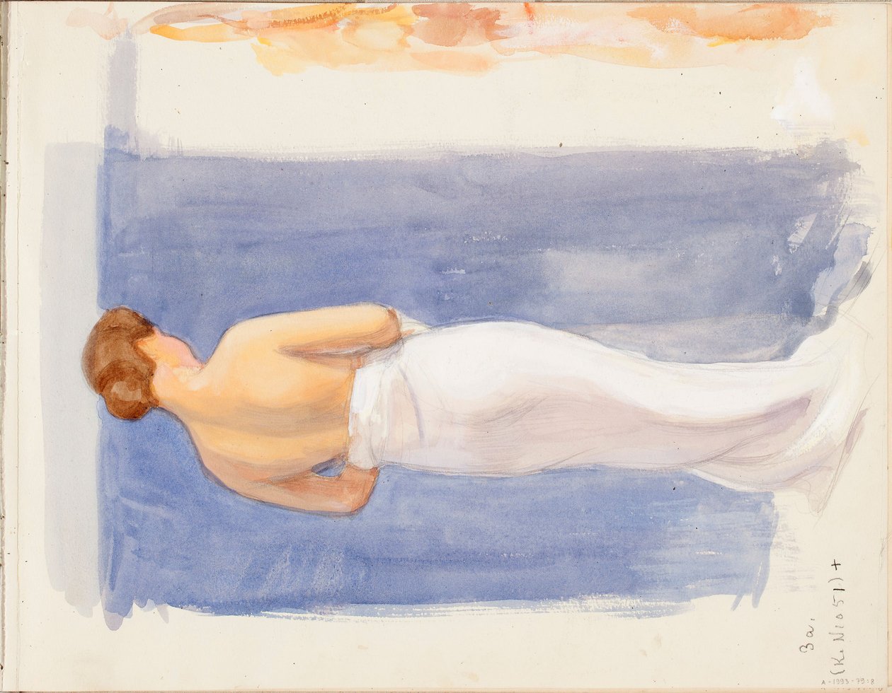 Foglio "Il bagno", pagina tratta dal quaderno di schizzi di Järnefelt da Eero Järnefelt