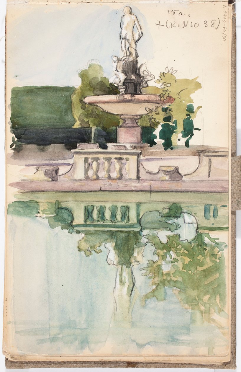 Giardino di Boboli, Firenze, pagina dallo schizzo di Järnefelt da Eero Järnefelt