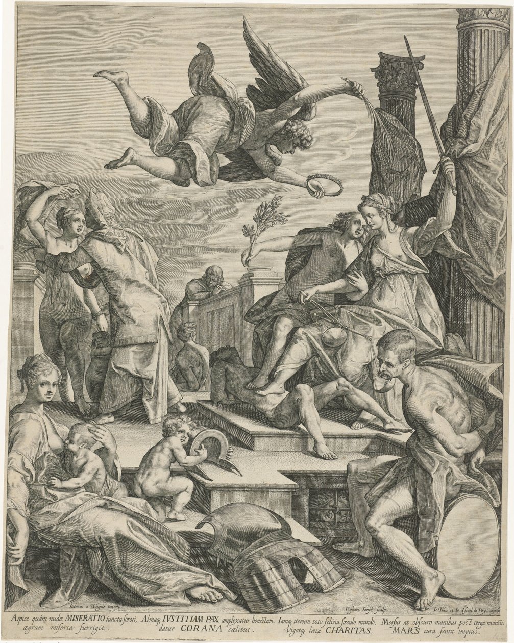 Allegoria con Giustizia, Pace e Carità da Egbert Jansz.