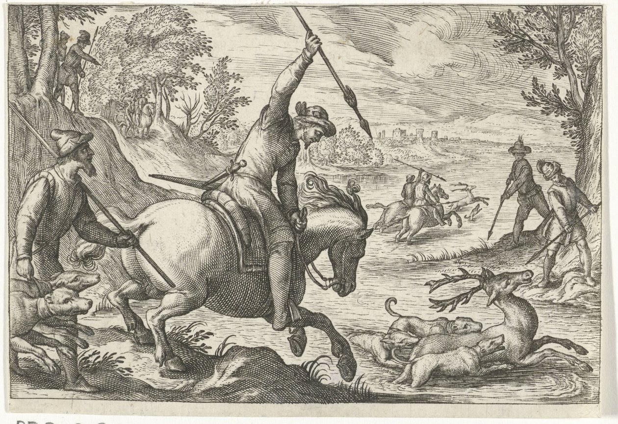 Paesaggio con caccia al cervo da Egbert Jansz.