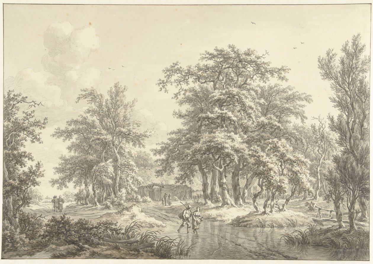 Paesaggio alberato con alcuni gruppi di figure da Egbert van Drielst