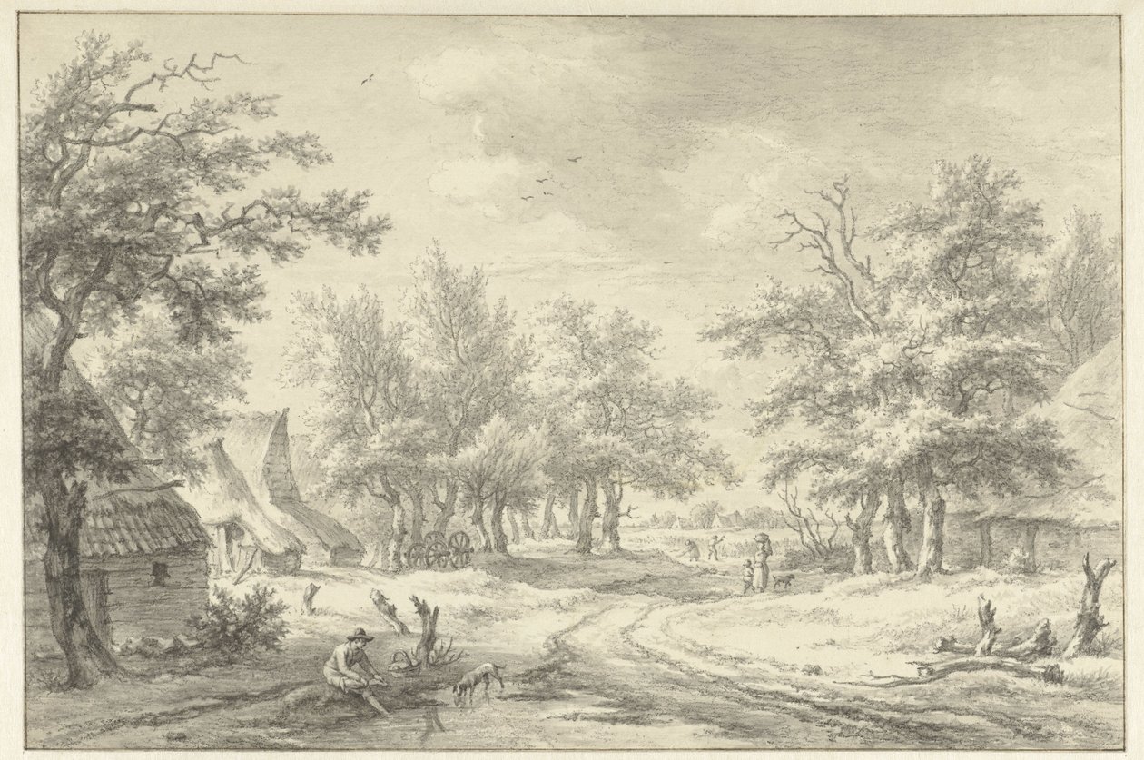 Paesaggio con alcune fattorie e figure da Egbert van Drielst