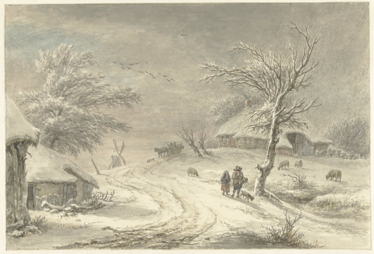 Paesaggio invernale a Exloo, Drenthe da Egbert van Drielst