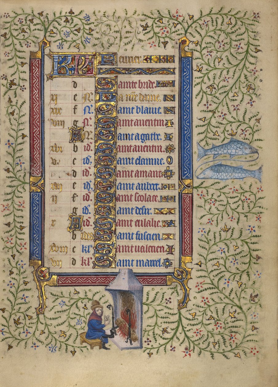 Pagina del calendario di febbraio; Tenersi caldi: Pesci da Egerton Master