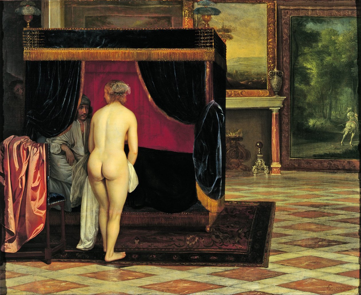 La moglie di Candaulo scopre il nascondiglio di Gige da Eglon van der Neer