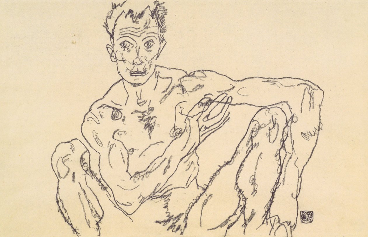 Autoritratto nudo da Egon Schiele