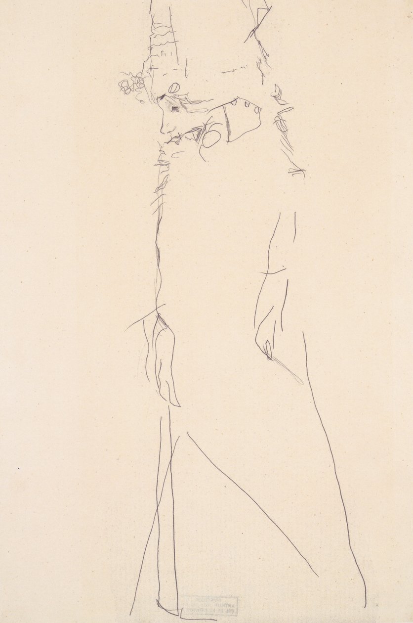 Ritratto di Gerti Schiele con occhi chiusi da Egon Schiele