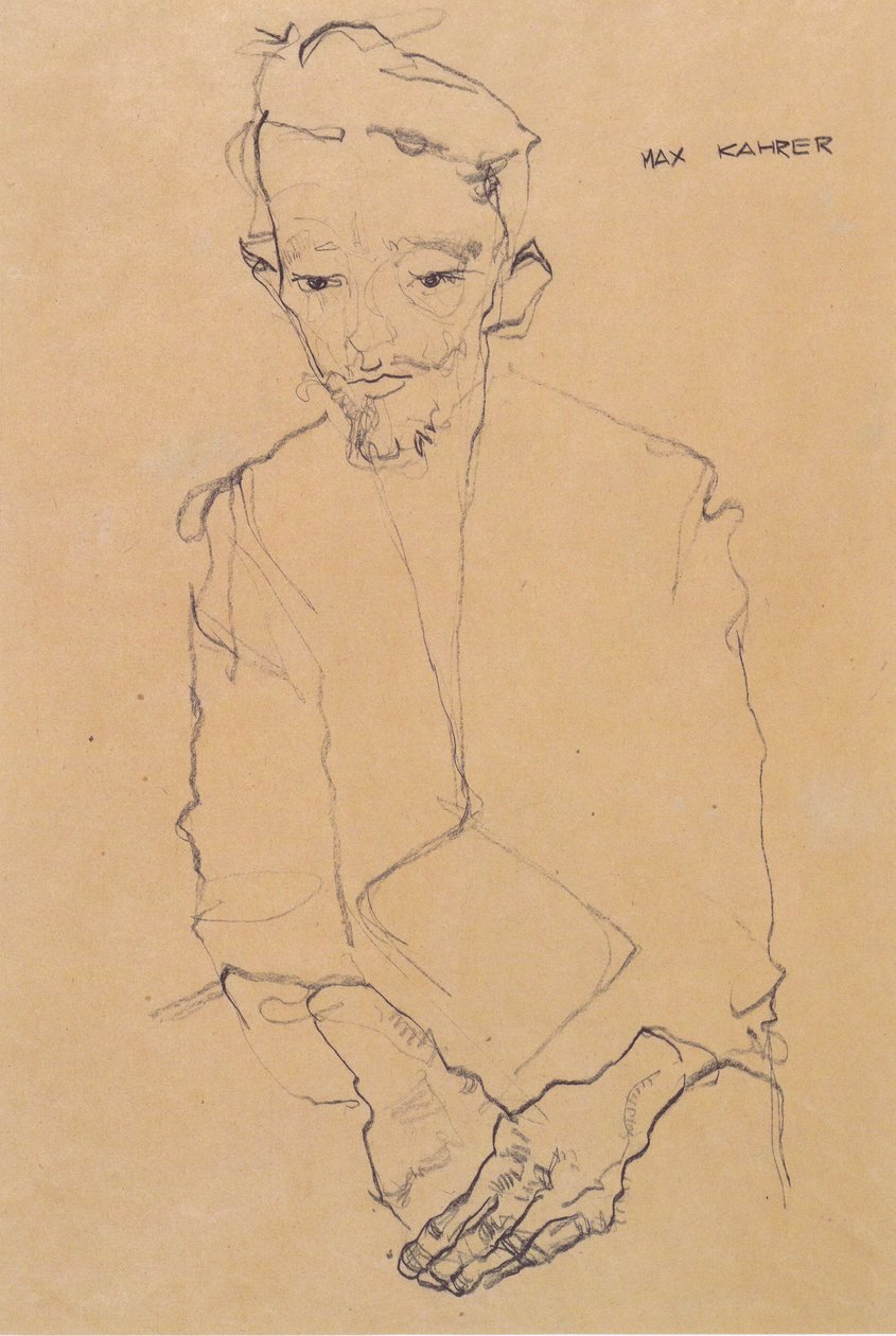 Ritratto di Max Kahrer da Egon Schiele