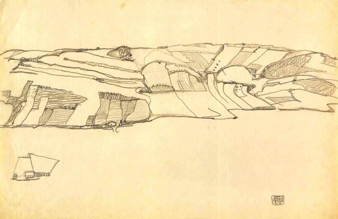 Paesaggio di campi da Egon Schiele