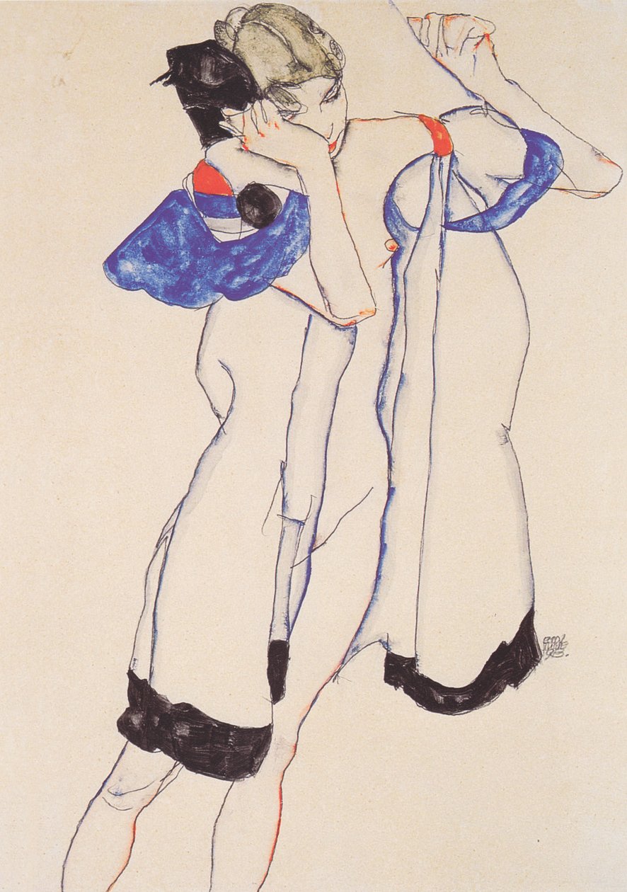 Donna in vestaglia da Egon Schiele