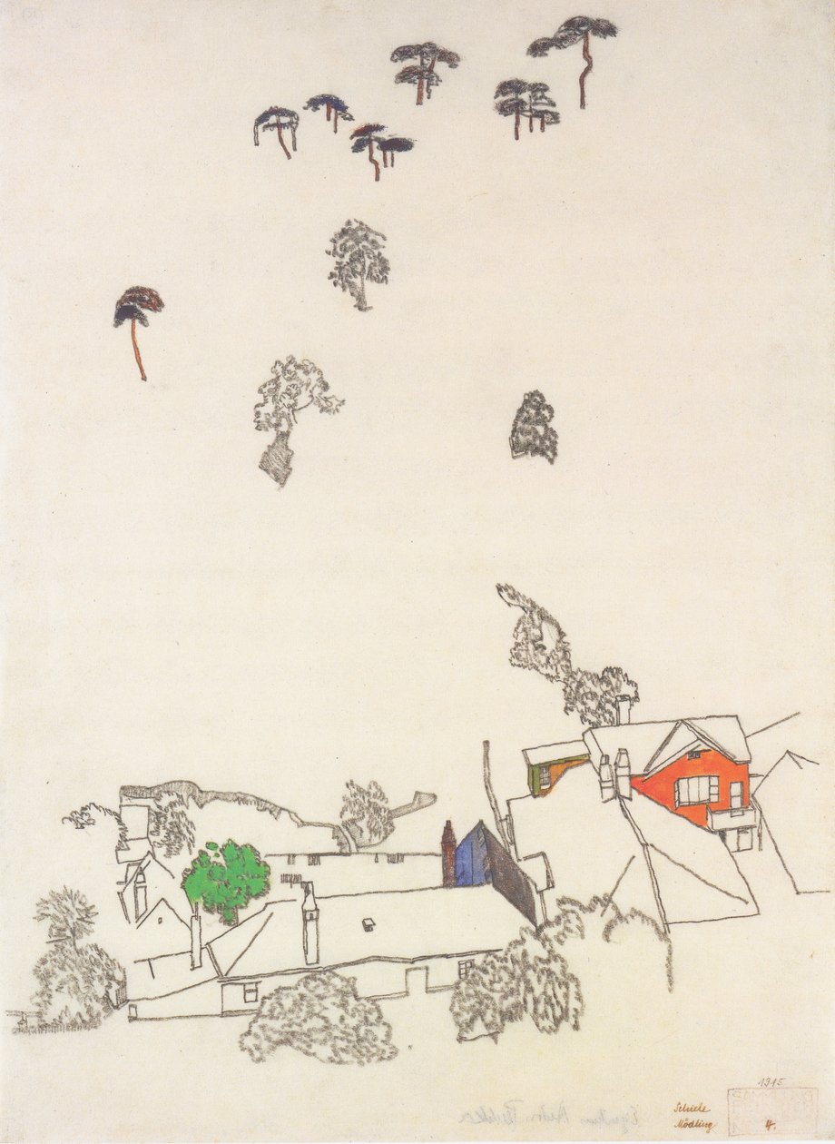 Case e pini presso Mödling da Egon Schiele