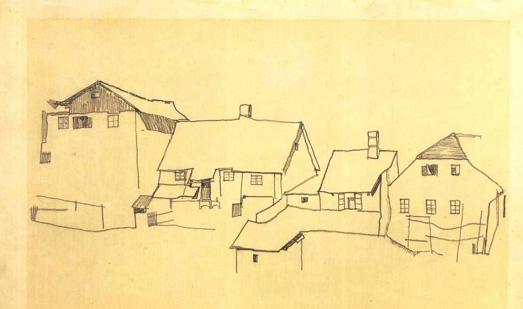 Fila di case a Krumau da Egon Schiele