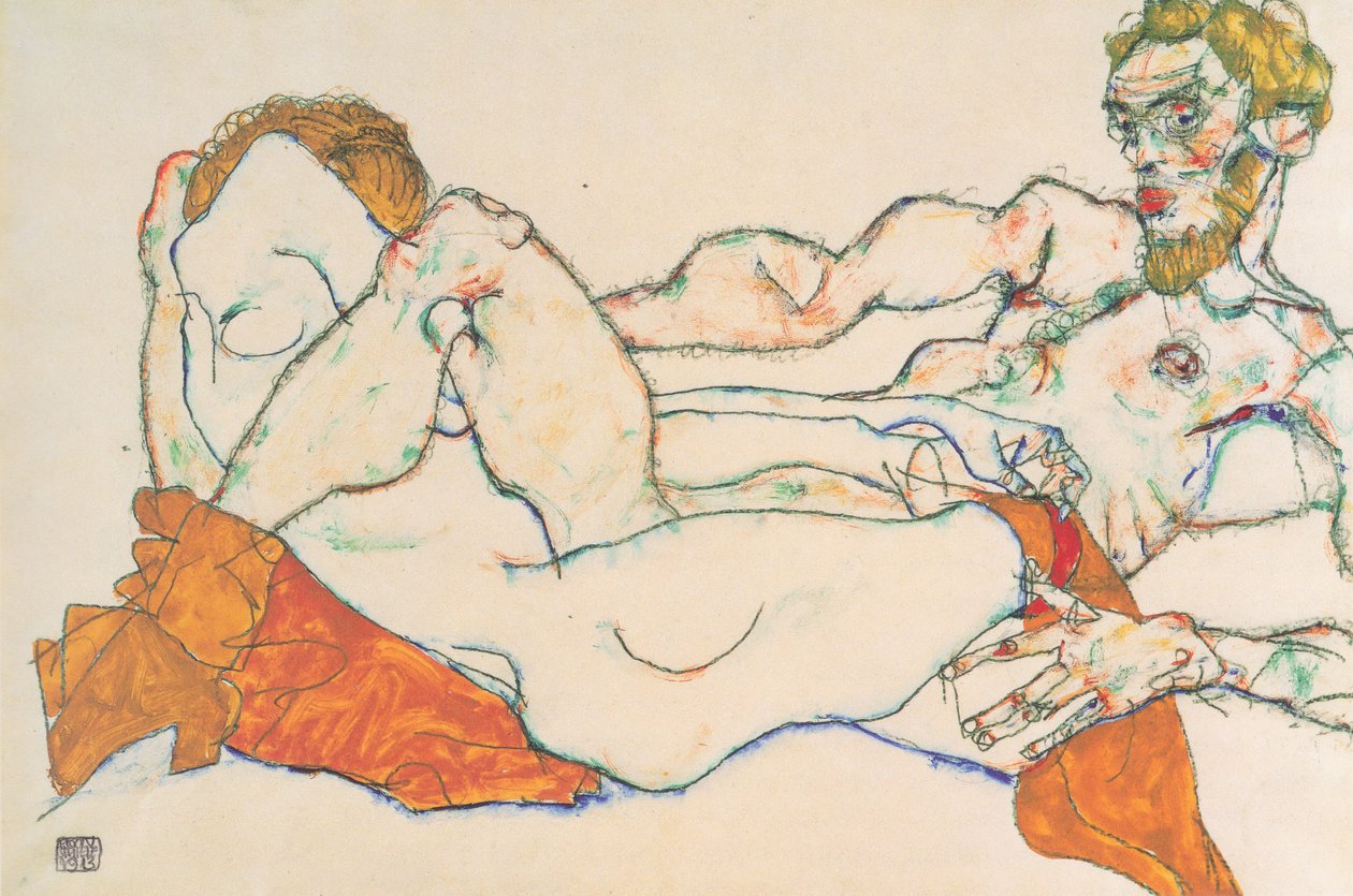 Coppia innamorata da Egon Schiele