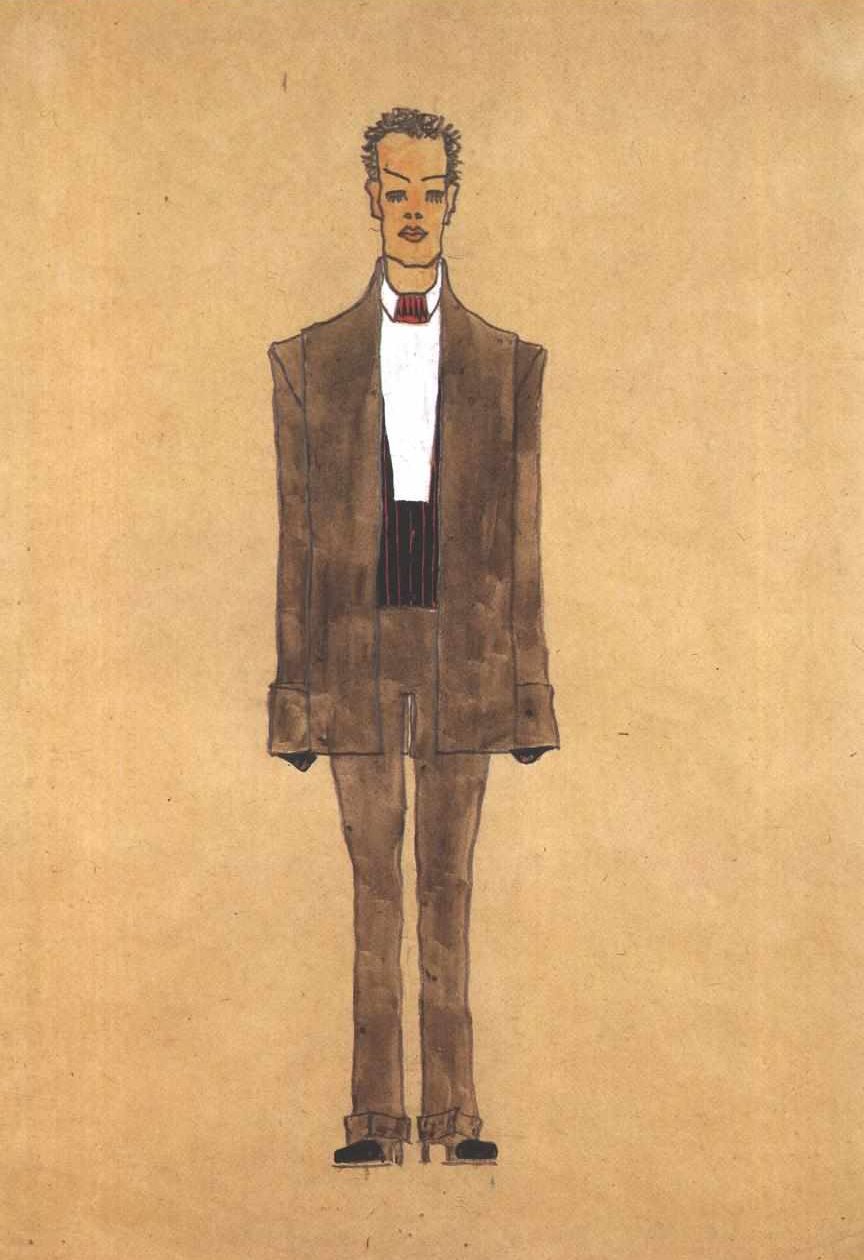 Bozzetto di moda abito da sera da Egon Schiele