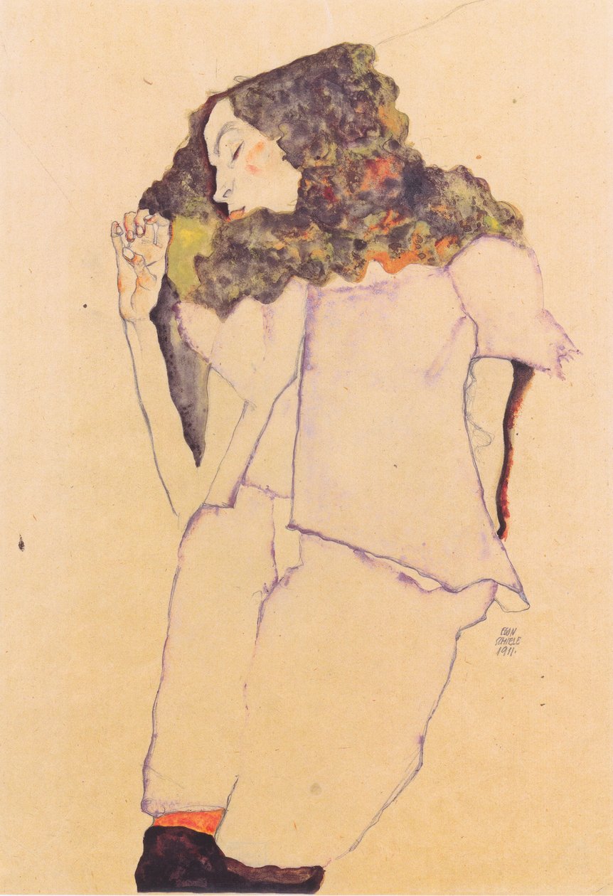 Ragazza dormiente da Egon Schiele