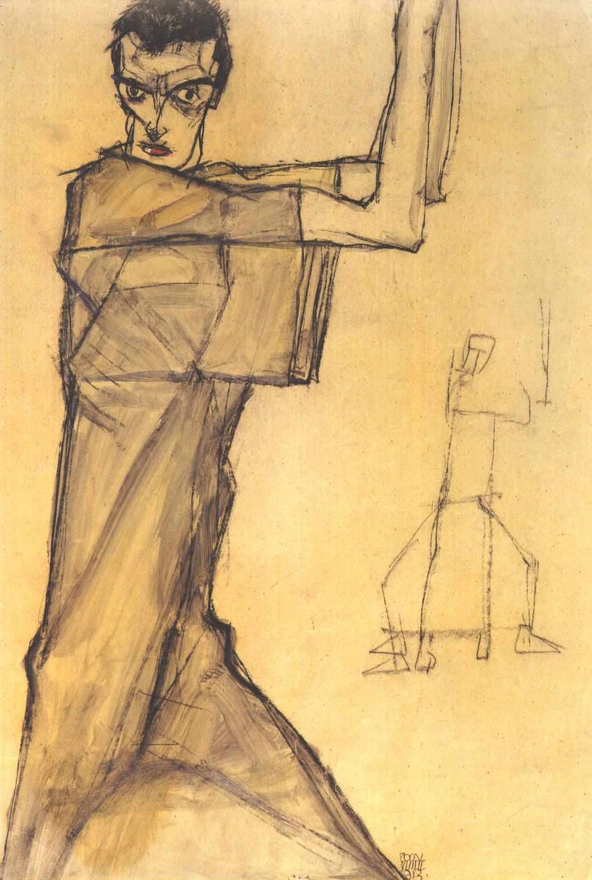 Autoritratto con braccia alzate da Egon Schiele