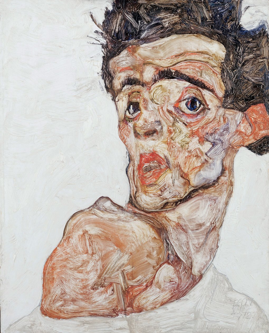 Autoritratto con Spalla Nuda Sollevata, 1912 da Egon Schiele