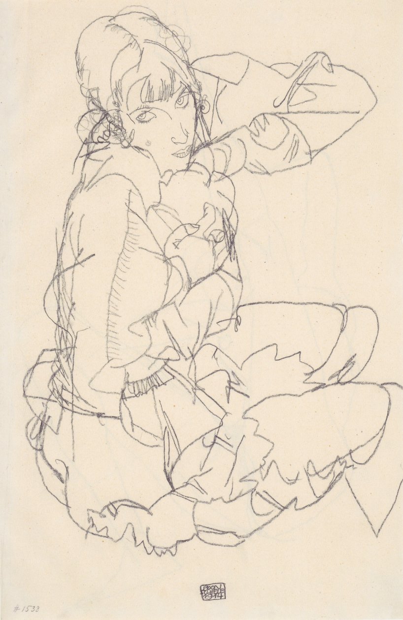 Ragazza seduta da Egon Schiele