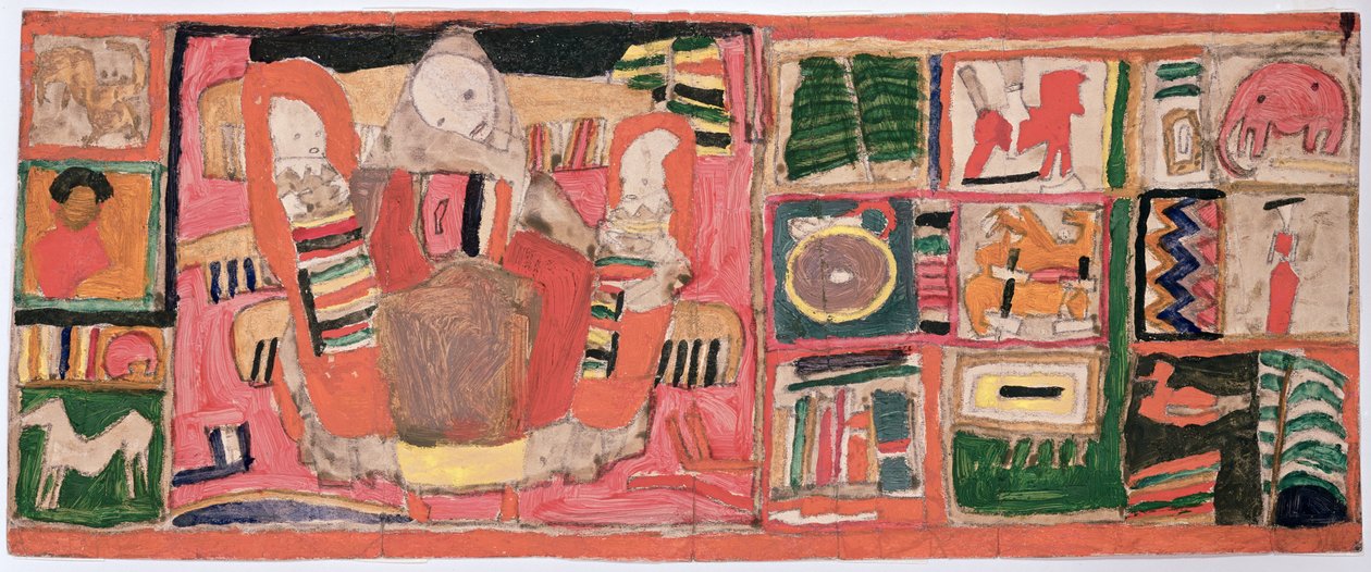 Schizzo per una borsa che raffigura una madre con due bambini, c.1915 da Egon Schiele