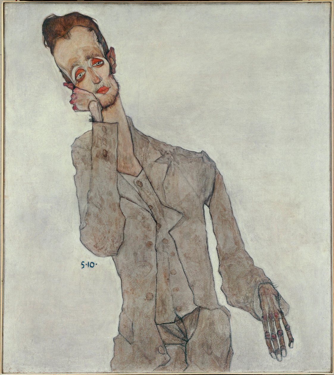 Ritratto del pittore Karl Zakovsek - ritratto del pittore Karl Zakovsek da Egon Schiele