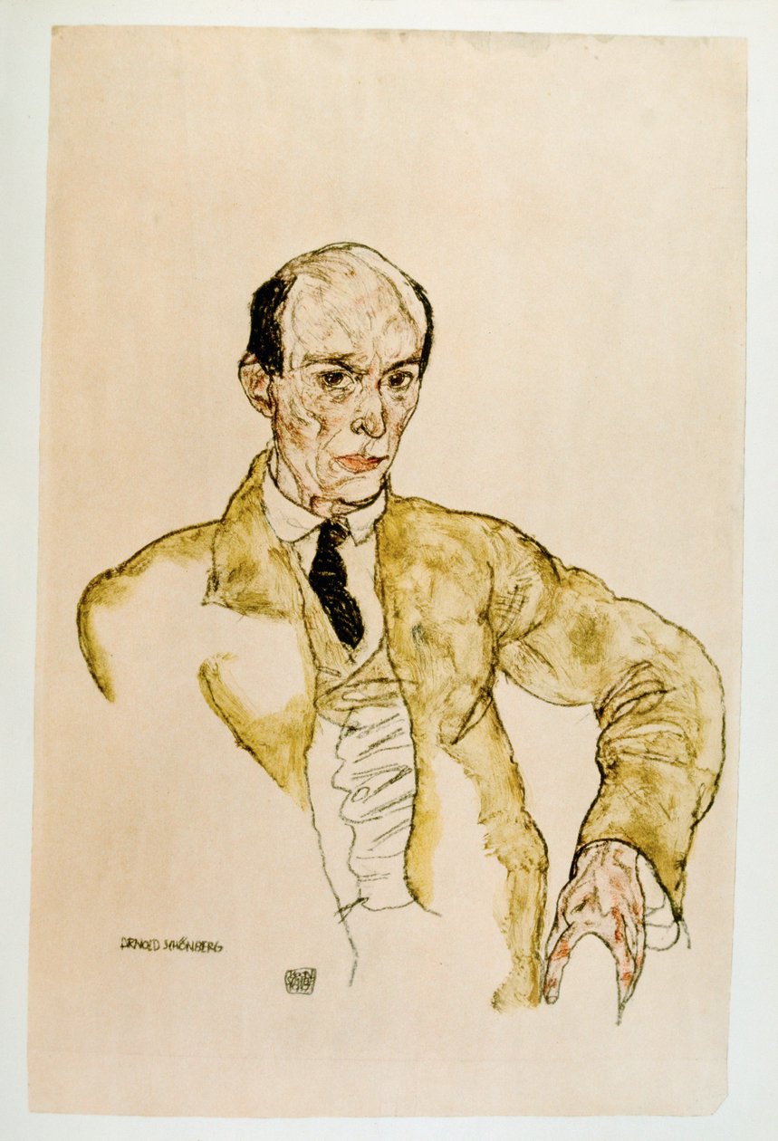 Compositore Arnold Schoenberg, Komponisty Arnolf Schoenberg Gouache, ... (gouache) da Egon Schiele