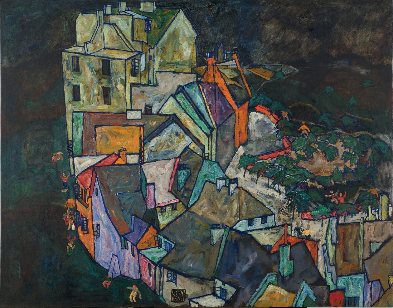 Mezzaluna di case III da Egon Schiele