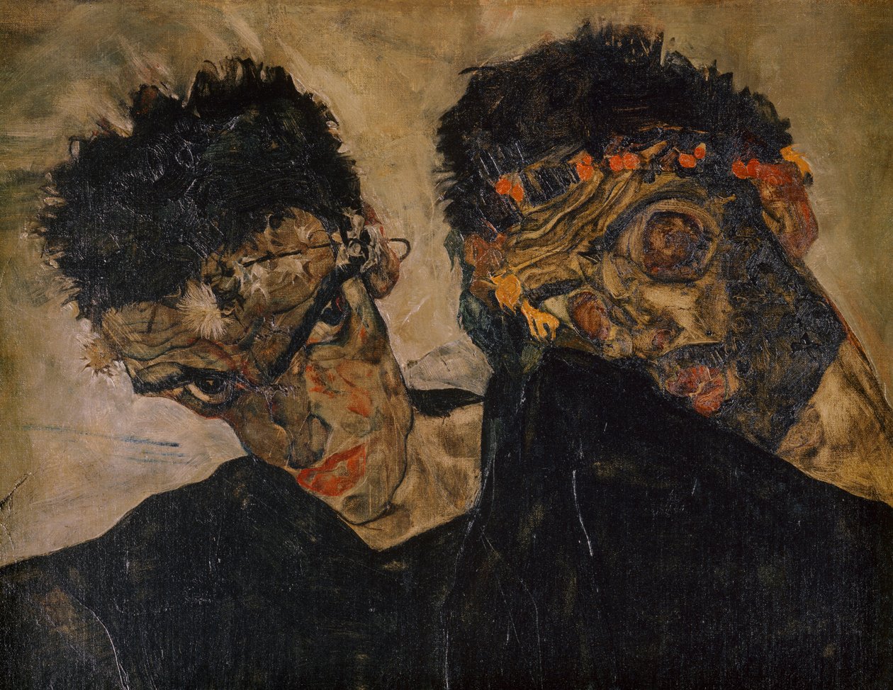 Die Eremiten (olio su tela) da Egon Schiele