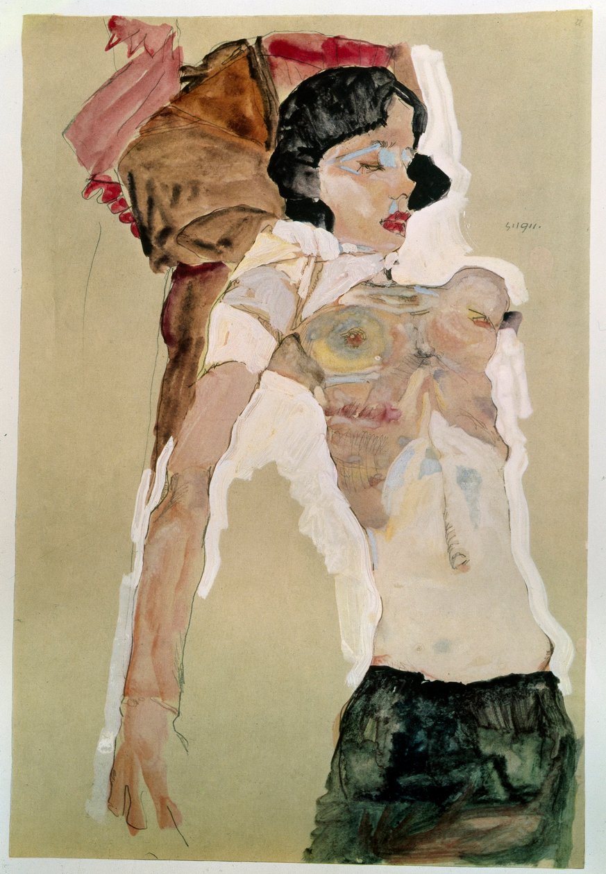 Donna mezza nuda da Egon Schiele