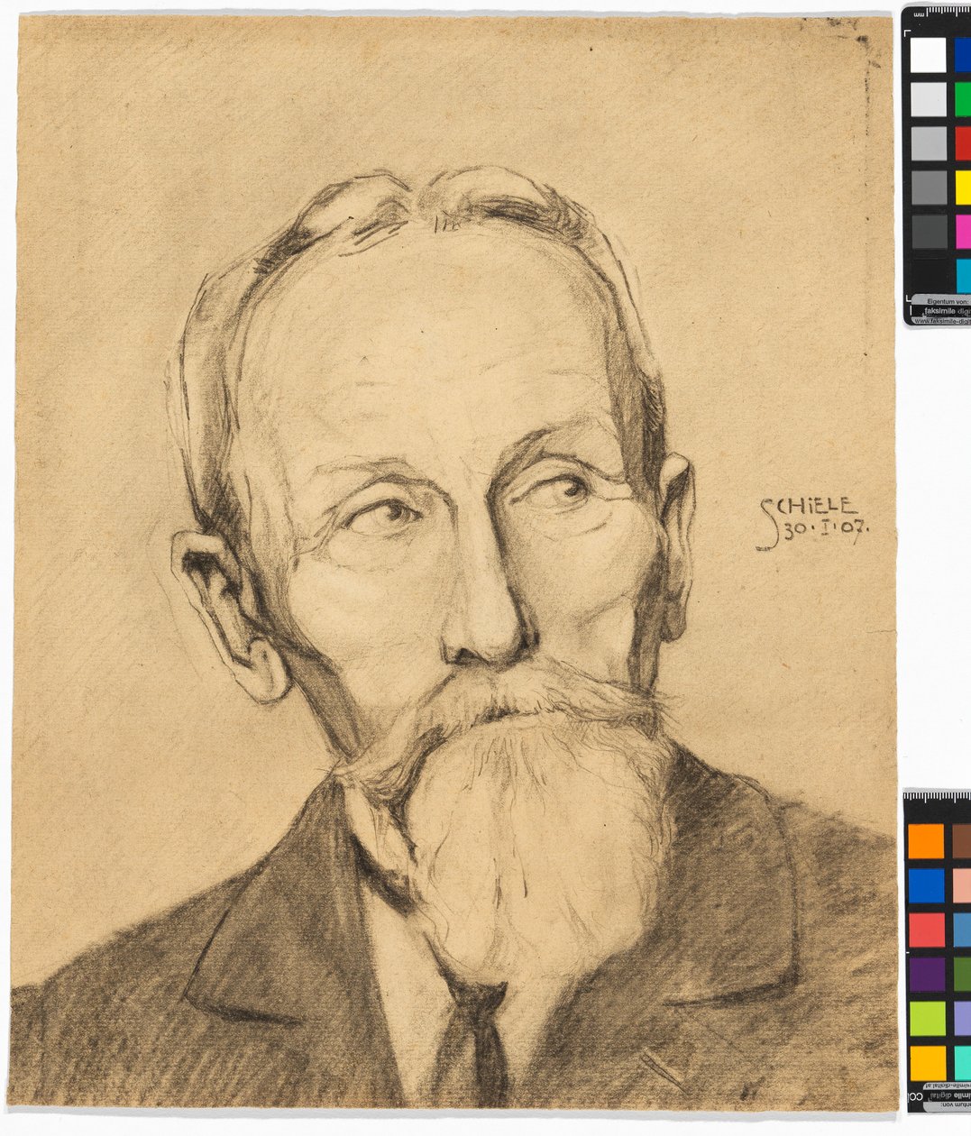 Ritratto di uomo con barba folta da Egon Schiele