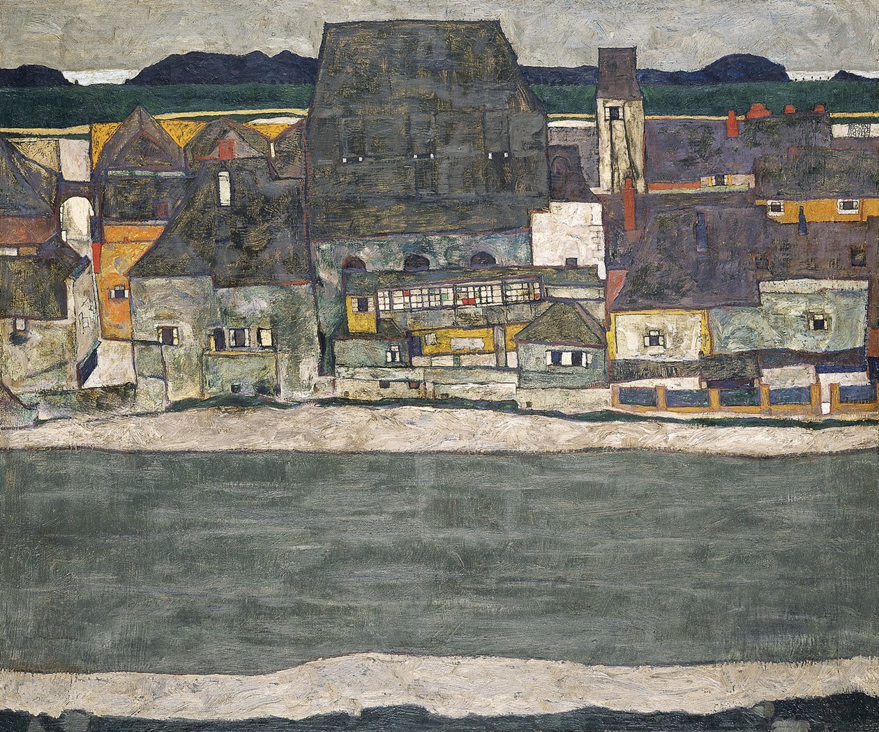 Case sul fiume La città vecchia, 1914 da Egon Schiele