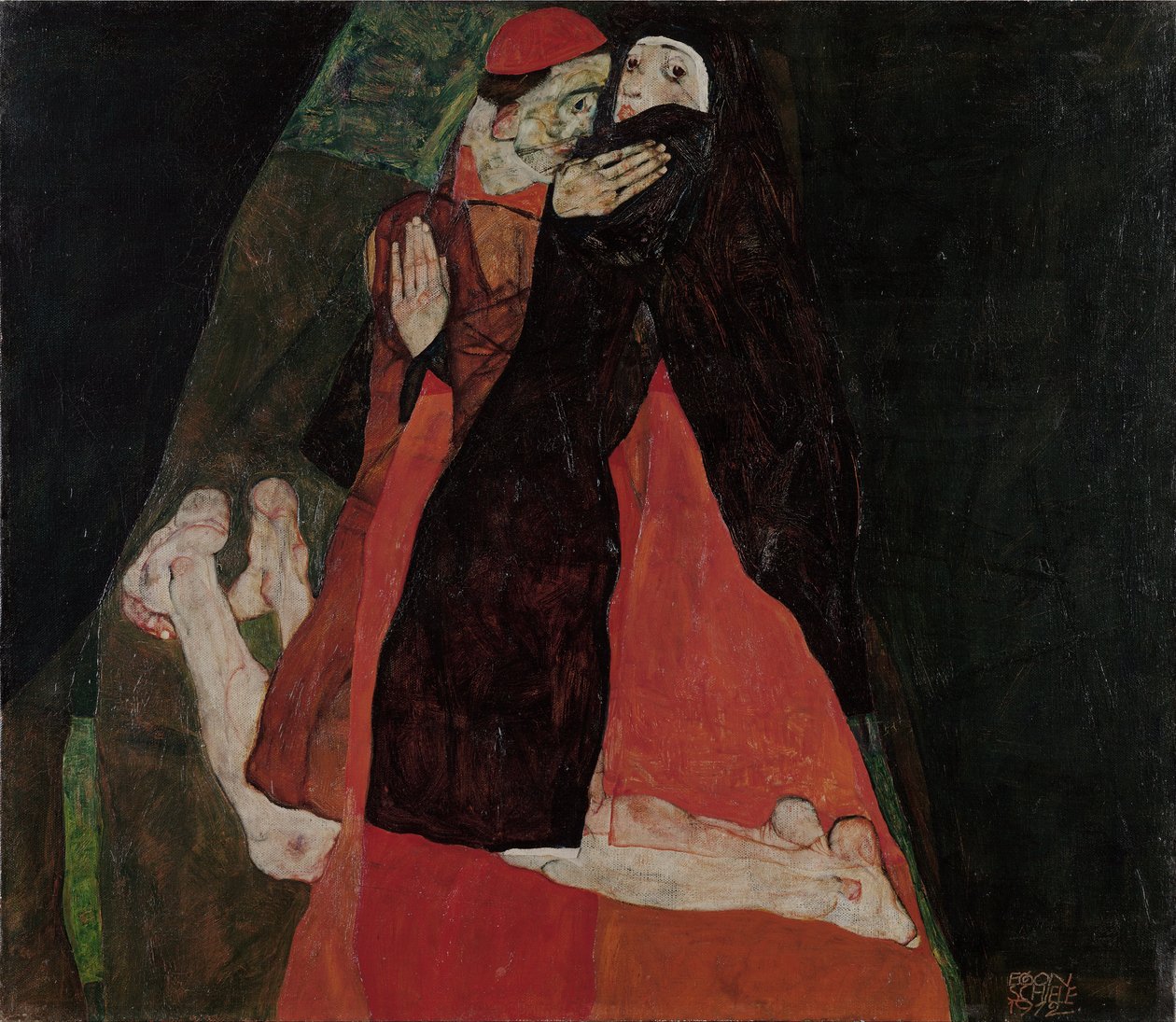 Cardinale e suora (“Carezze”) da Egon Schiele