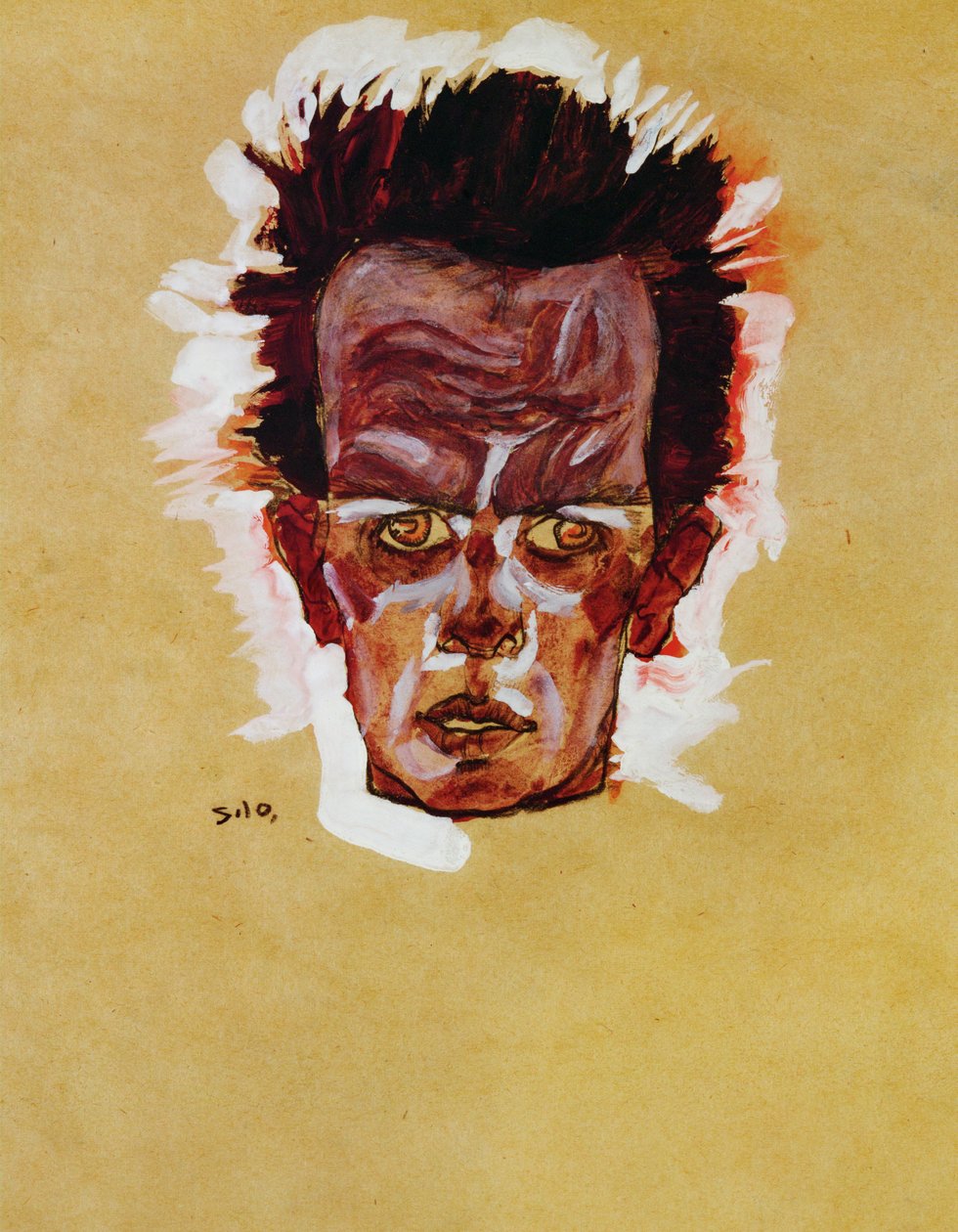 Kopf (guazzo, acquerello e carboncino) da Egon Schiele