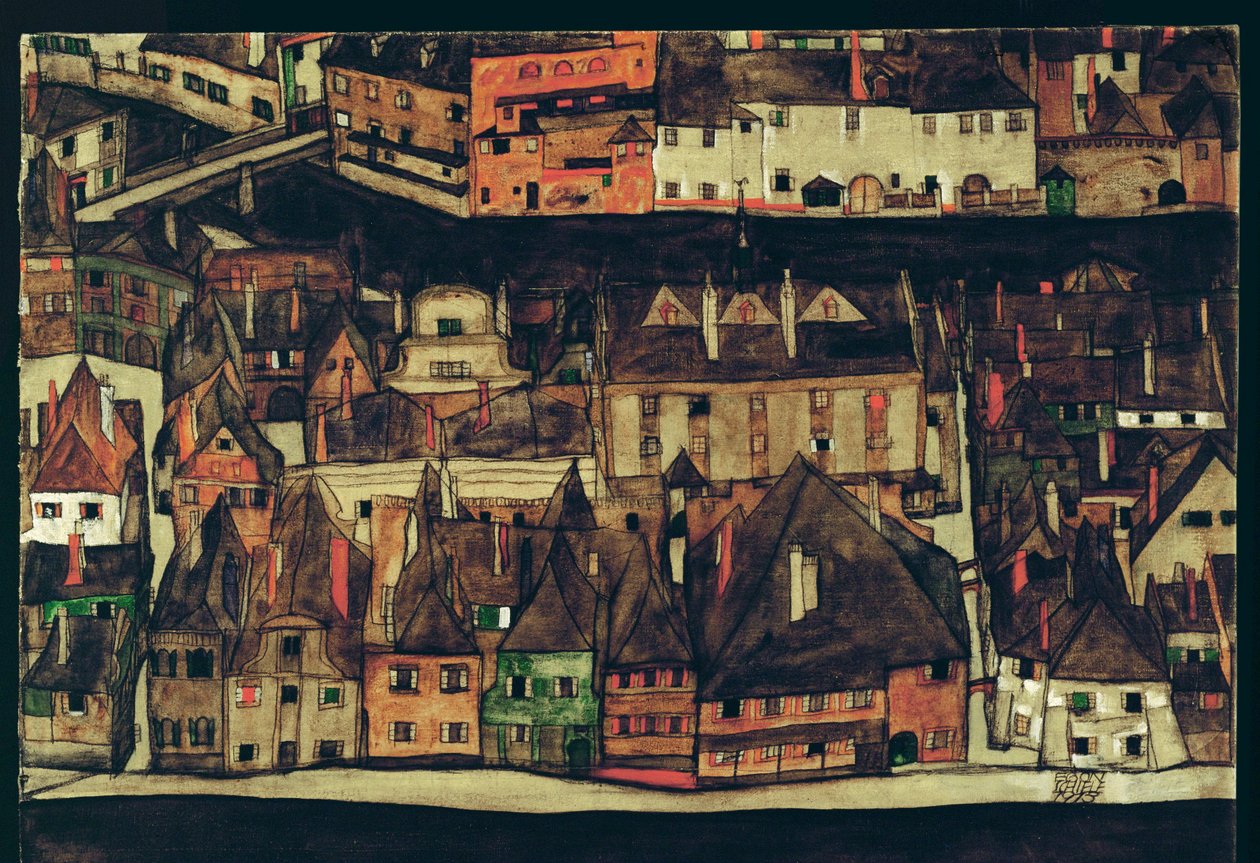 Krumau, Repubblica Ceca (dipinto su tela) da Egon Schiele