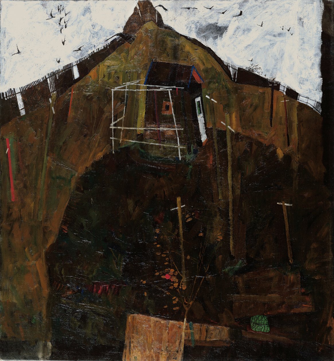 Paesaggio con corvo da Egon Schiele