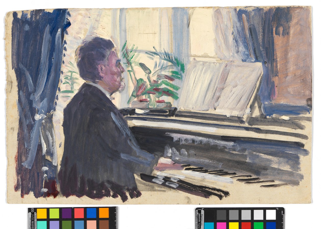 Leopold Czihaczek al pianoforte (schizzo) da Egon Schiele