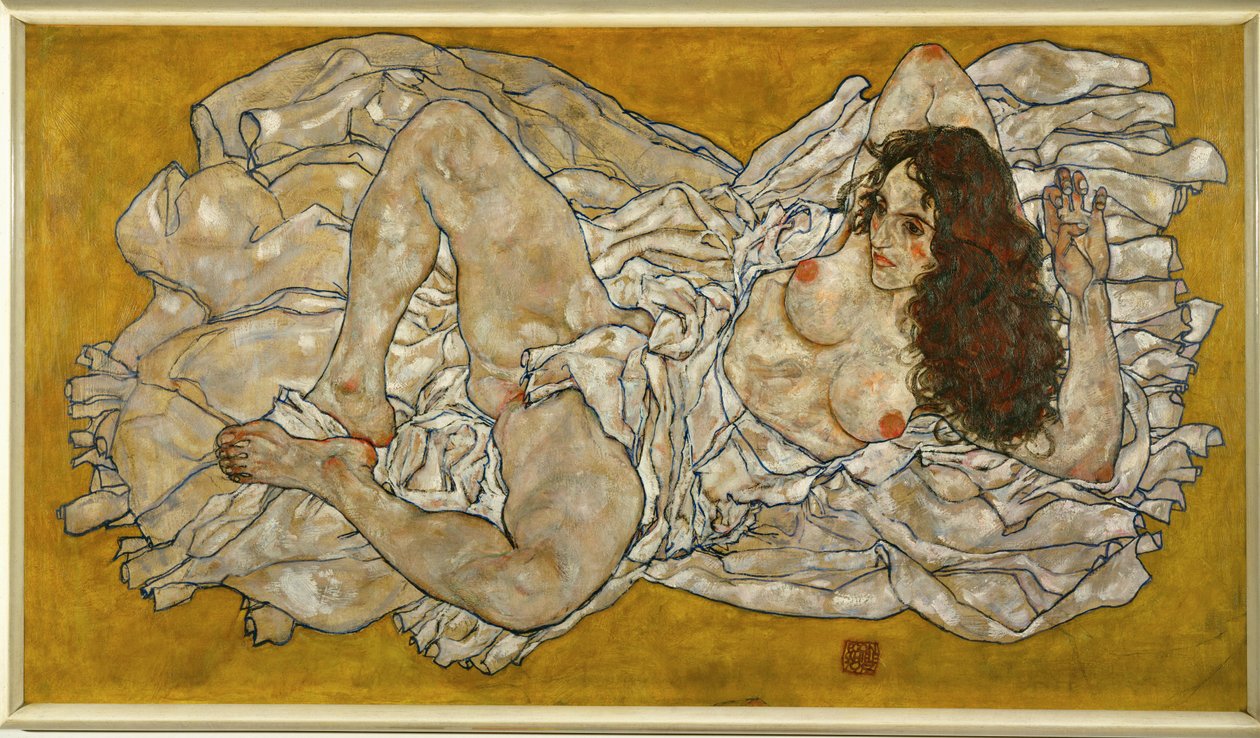 Liegende Frau. Donna sdraiata (olio su tela) da Egon Schiele