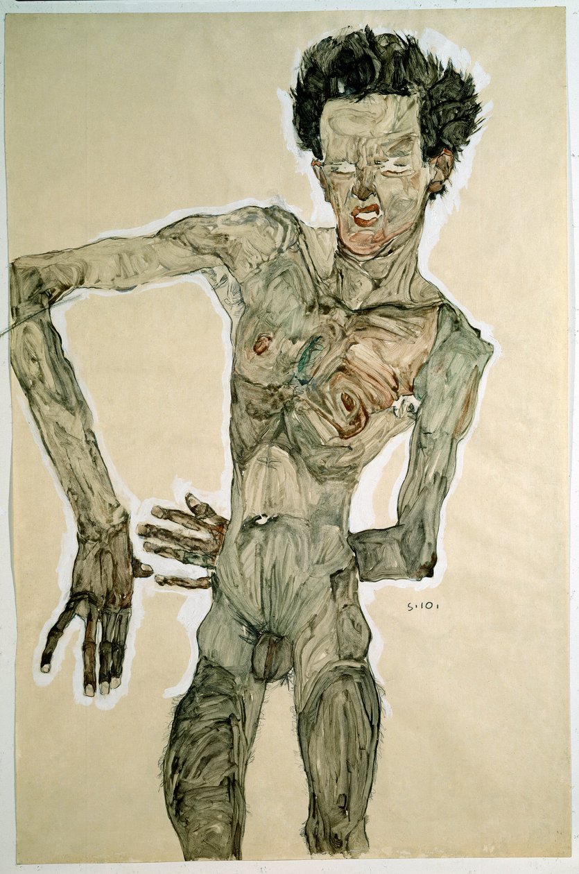 Nudo maschile (Autoritratto) da Egon Schiele