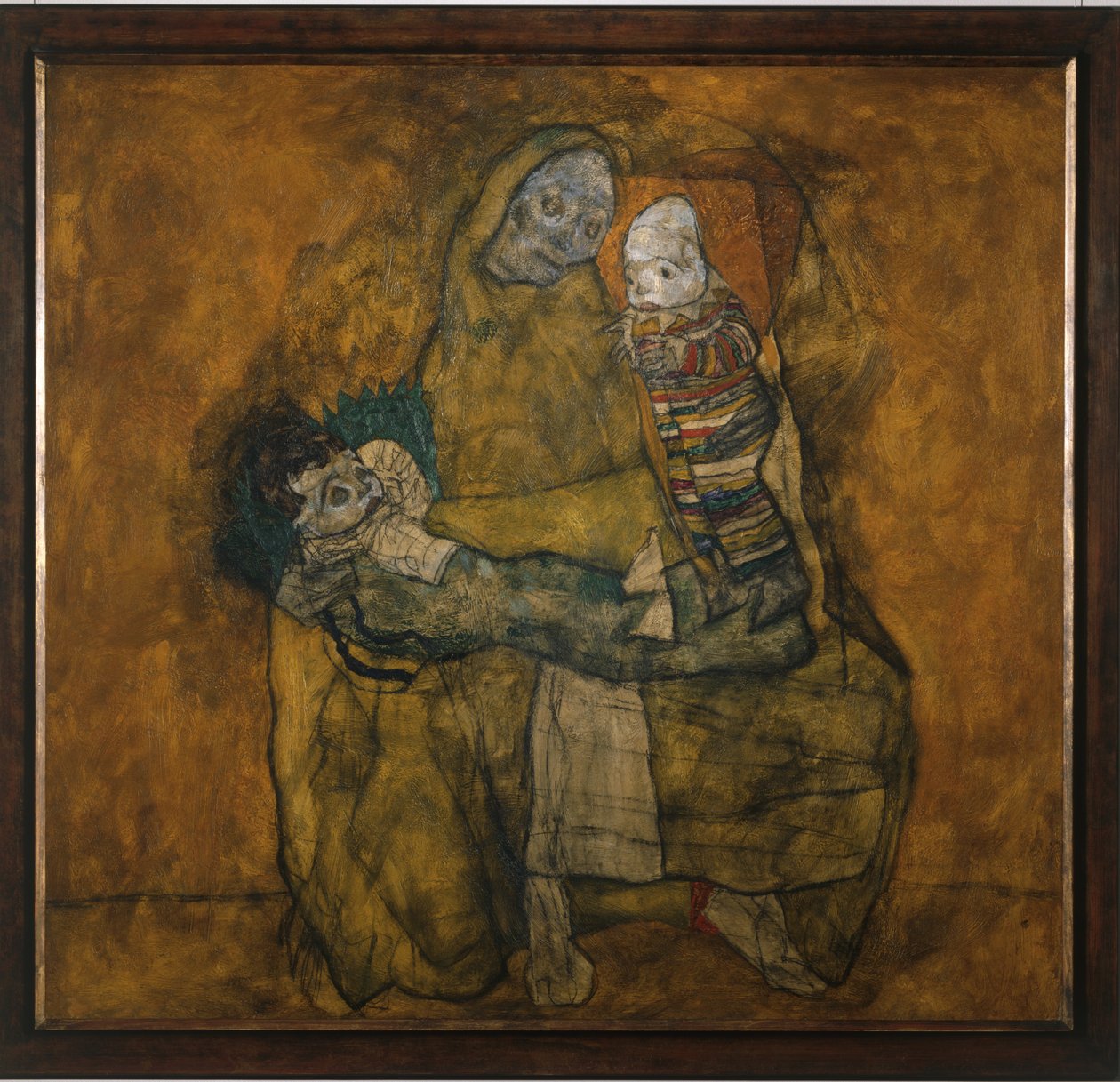 Madre con due bambini (dipinto su tela) da Egon Schiele